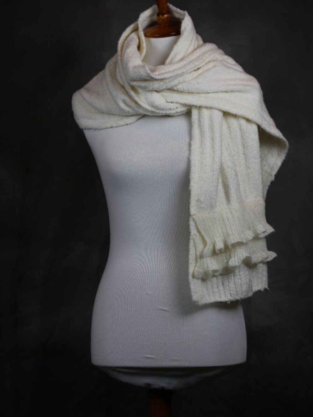 Moda International Cozy Cream Knit Scarf